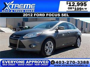  Ford Focus SEL $109 bi-weekly APPLY NOW DRIVE NOW
