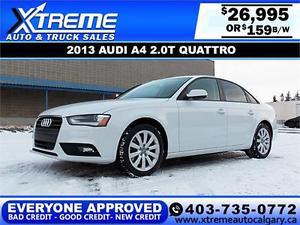  Audi A4 2.0T QUATTRO $159 bi-weekly APPLY NOW DRIVE NOW