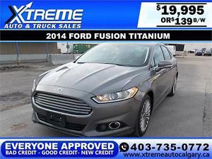  Ford Fusion Titanium AWD $139 biweekly APPLY TODAY