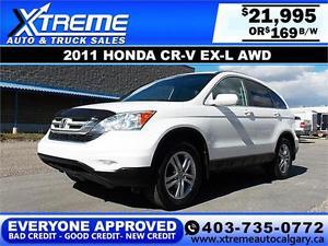  Honda CR-V EX-L 4WD w/Sunroof $169 bi-weekly APPLY NOW