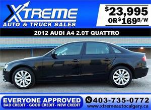  Audi A4 2.0L Quattro $169 bi-weekly APPLY NOW DRIVE NOW