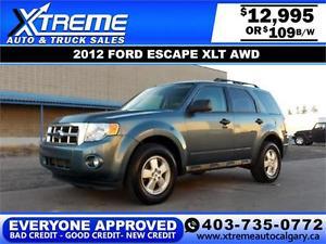  Ford Escape XLT AWD $109 Bi-Weekly APPLY NOW DRIVE NOW