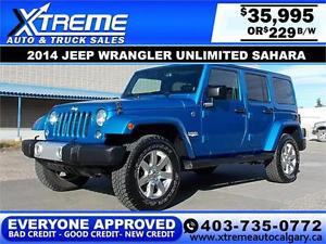  Jeep Wrangler Unlimited $229 bi-weekly APPLY NOW DRIVE