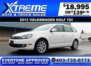  Volkswagen Golf 2.0L TDI $139 Bi-Weekly APPLY NOW DRIVE