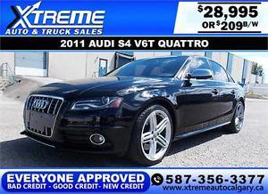  Audi S4 3.0T QUATTRO $209 bi-weekly APPLY NOW DRIVE NOW