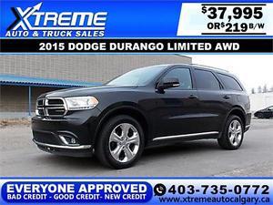  Dodge Durango Limited $219 bi-weekly APPLY NOW DRIVE