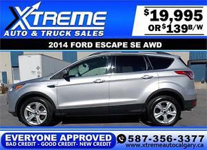  Ford Escape SE AWD $139 bi-weekly APPLY NOW DRIVE NOW