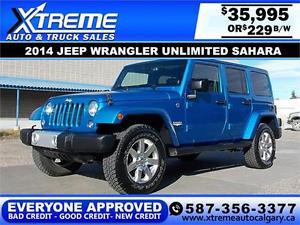  Jeep Wrangler Unlimited $229 bi-weekly APPLY NOW DRIVE