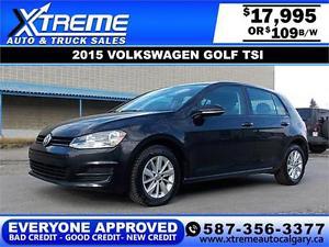  Volkswagen Golf TSI $109 bi-weekly APPLY NOW DRIVE NOW