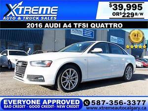  Audi A4 TFSI Quattro $229 bi-weekly APPLY NOW DRIVE NOW