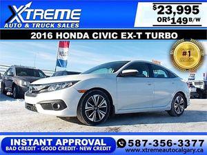  Honda Civic EX-T Turbo $149 bi-weekly APPLY NOW DRIVE