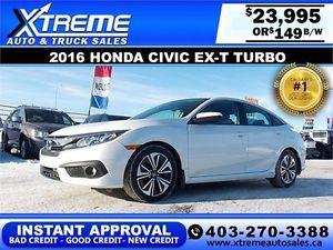  Honda Civic EX-T Turbo $149 bi-weekly APPLY NOW DRIVE