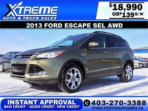  Ford Escape SEL AWD $139 bi-weekly APPLY NOW DRIVE NOW