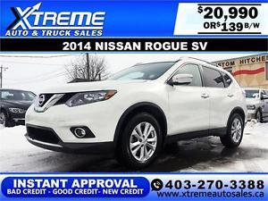  Nissan Rogue SV $139 bi-weekly APPLY NOW DRIVE NOW